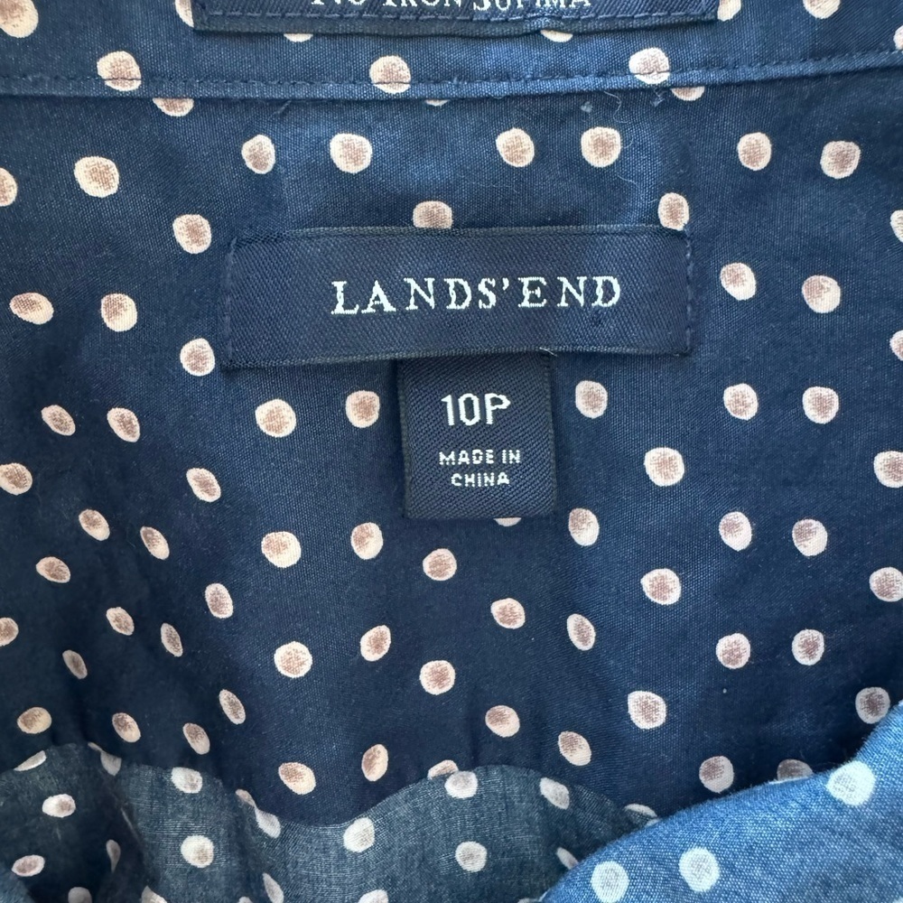 Land’s End No Iron Supima Cotton Blouse Women’s Size 10P - Picture 5 of 11